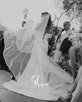 Sirene Современное свадебное платье Sweetehart с открытыми плечами для женщин, простое платье невесты на шнуровке, шлейф из спандекса с открытой спиной, Robe de mariée Изображение 2