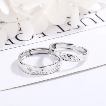 Кольцо для супружеской пары из стерлингового серебра S925 пробы 