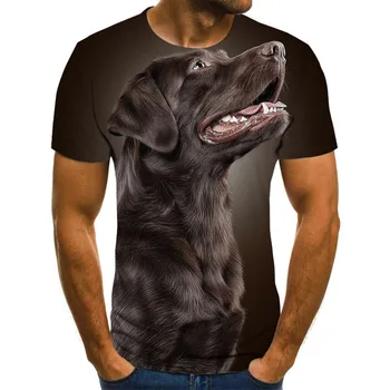 Мужская футболка с рисунком милой собаки, Мужские повседневные Топы, Летние Модные футболки 3DT, Мужская рубашка с круглым вырезом, Уличная одежда Больших Размеров