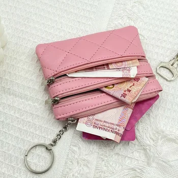 Корейский женский клатч-портмоне, Модный кожаный короткий кошелек с несколькими карманами, Держатель для карт, сумки-органайзеры, Милые мини-сумки для денег на молнии