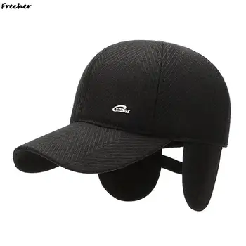 Модная осенне-зимняя мужская шапка среднего и пожилого возраста, шерстяная теплая шапка, бейсболки для защиты ушей, теплые шляпы для пап