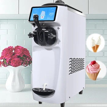 Коммерческая Электрическая машина для приготовления мороженого с мягкой подачей, Настольная машина для приготовления мороженого с ЖК-дисплеем