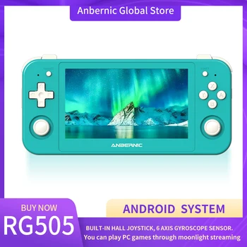 Anbernic Новый RG505 4,95-дюймовый OLED-экран, Встроенный игровой джойстик, интерфейсная игровая консоль Android 12, системный игровой плеер
