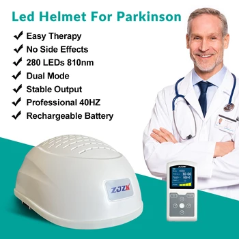 ZJZK 810nm Светодиодный Фотобиомодулирующий шлем Tens для Лечения мозга при Паркинсоне, Альцгеймере, Деменции, Инсульте Изображение 2