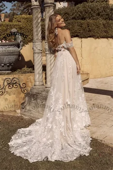 YOLANMY Нежные свадебные платья с открытыми плечами, вечернее свадебное платье Vestido De Casamento, сшитое по индивидуальному заказу для женщин Изображение 2