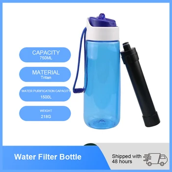 Бутылка с фильтром для воды объемом 750 мл, новая спортивная бутылка для питьевой воды с соломинкой, бутылка для питьевой воды, не содержащая BPA