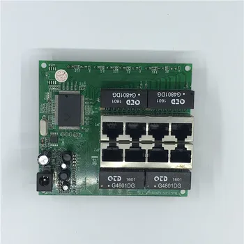 OEM PBC 8-портовый Гигабитный коммутатор Ethernet 8 портов с 8-контактным разъемом 10/100/1000 м Концентратор 8-полосный разъем питания Печатная плата OEM отверстие для винта Изображение 2