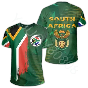 Новая футболка с Африканской зоной, Повседневная Спортивная футболка с Южноафриканским флагом, Свободная Мужская футболка в стиле Фид Харадзюку в Уличном стиле