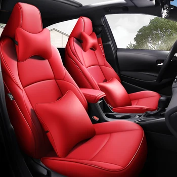 Роскошные Чехлы для автомобильных сидений Toyota Select Corolla 2019 2020 2021 2022 2023, кожаные аксессуары для укладки автомобилей, полные комплекты-Красный