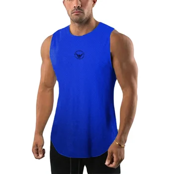 Летняя модная дышащая быстросохнущая спортивная Одежда для фитнеса, мужская спортивная одежда для бега, баскетбола, свободный жилет для фитнеса