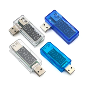 Цифровой USB-тестер тока зарядки мобильного устройства, измеритель напряжения, Мини-USB зарядное устройство, вольтметр, амперметр, прозрачный Изображение 2