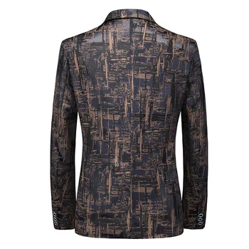 M-6XL, модный мужской блейзер, куртка, высококачественный повседневный костюм с тонким разрезом, темно-синий, коричневый, однотонный, пальто, платье для вечеринки Изображение 2