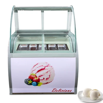 Витрина холодильного мороженого Для коммерческой Витрины Эскимо 12 бочек/14 коробок Морозильной камеры 220V для каши со льдом