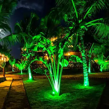 8 Шт. Светодиодные садовые фонари 3 Вт 220 В Наружный прожектор с шипом IP65 Водонепроницаемый садовый ландшафтный декоративный светильник Зеленый Изображение 2