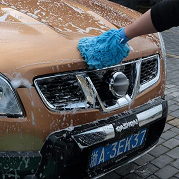 Перчатки для мытья автомобилей из микрофибры, моющиеся перчатки из синели, толстые перчатки для ухода за автомобилем, Щетка для чистки деталей, Полотенце, инструменты для мытья автомобилей Изображение 2