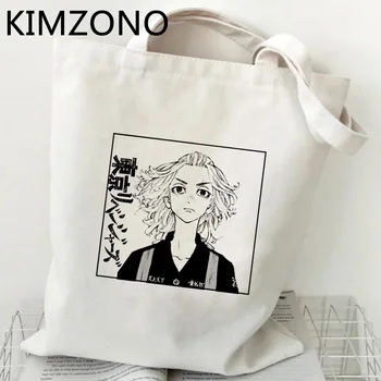 Сумка для покупок Tokyo Revengers shopping shopper джутовая сумка-тоут bolso bag складная сумка-тоут для покупок sacola cabas Изображение 2