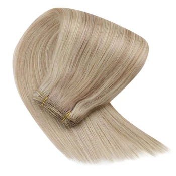 Пучки волос VeSunny для наращивания человеческих волос Прямые вшитые волосы для наращивания Двойной уток Мягкие волосы Remy 100 г бразильский уток Изображение 2