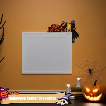 Декор на углу Хэллоуина Легкая Дверная вывеска на Хэллоуин, декор на дверь на Хэллоуин с рисунком тыквы-Призрака Ведьмы для Хэллоуина Изображение 2