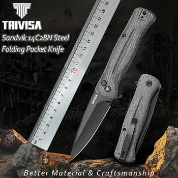 TRIVISA Складной Карманный Нож с зажимом Для Мужчин, Ножи-Флипперы EDC для Кемпинга на открытом воздухе, Лезвие 3,66 