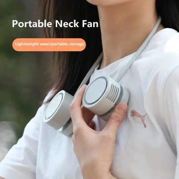 Мини-вентилятор на шею, складной карманный USB-аккумулятор, бесшумный ленивый портативный вентилятор без листьев для занятий спортом на открытом воздухе