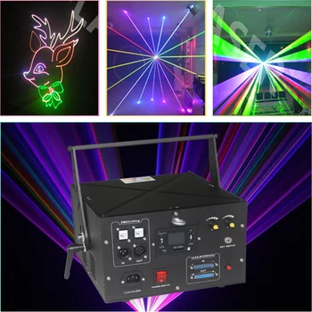 Полноцветная анимация Мощностью 4 Вт, Лазерная система освещения со сканером 45K, диджейское оборудование для развлечений