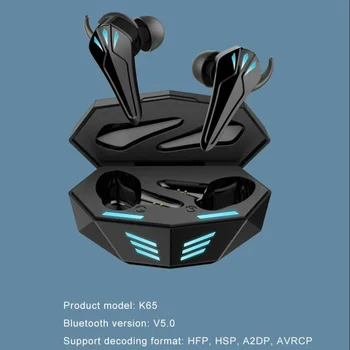 Оригинальная игровая гарнитура K65 С низкой задержкой Беспроводные Bluetooth-наушники TWS Наушники Gaming Earbuds Pro Для iPhone Xiaomi Huawei