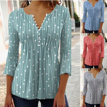 Весенне-осенние новые женские топы, рубашка с длинными рукавами и V-образным вырезом, нижняя рубашка, уличная одежда