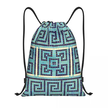 Греческий ключ, орнамент, Меандр, 2 Рюкзака, Юмористическое Графическое Одеяло, рулонные сумки на шнурке, спортивная сумка, Креативная Уютная