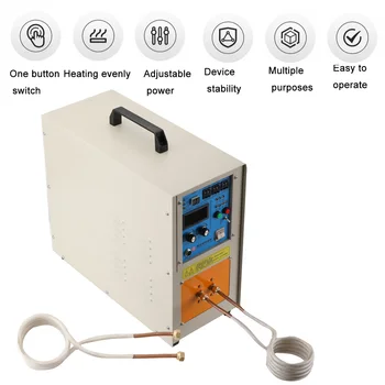 Высокочастотный Индукционный Нагреватель Мощностью 15 кВт, Плавильная Печь Для Серебра и Золота, Колебательная Нагревательная Машина HT-15A Частотой 30-100 кГц с Водяным охлаждением Изображение 2