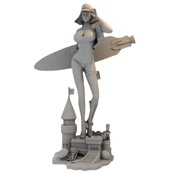 Набор для сборки модели из литой смолы в масштабе 1/24, модель персонажа пляжной девушки Должна быть собрана и неокрашена Изображение 2