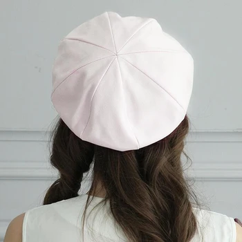Весенне-летняя хлопковая льняная женская шляпа, модная восьмиугольная шляпа с козырьком, шляпа для девочек Изображение 2
