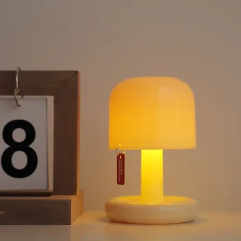 Прикроватная лампа с сенсорным управлением, Портативный Градиентный светильник, Декор для спальни, Беспроводная Настольная лампа-гриб, Перезаряжаемый ночник