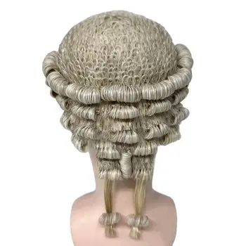 Традиционный Барристерский парик Ручной работы из 100% конского волоса, Судейский парик для Официального использования в суде и Костюмированный адвокатский парик Высокого качества Изображение 2