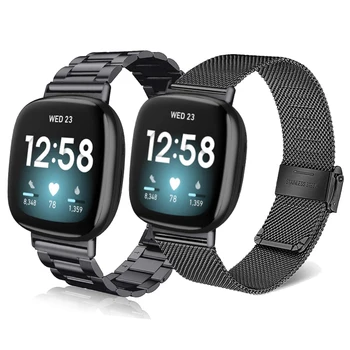 Essidi Новый ремешок для часов из нержавеющей стали, цепочка для Fitbit Versa 3, Сетчатый миланский браслет, ремешок на запястье, Корреа для Fitbit Sense Loop