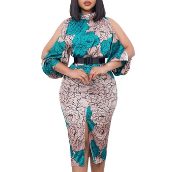2023, Летний Модный Стиль, Африканские женщины, Платье длиной до колен из полиэстера с рукавом 3/4, Африканские платья Дашики для женщин