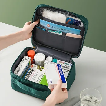 Портативная Медицинская сумка для хранения на открытом воздухе, Оксфордская Домашняя Аптечка для лекарств, Аптечка для оказания первой помощи, сумка для неотложной медицинской помощи Изображение 2