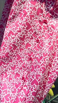 Женская Рубашка с принтом в форме сердца, Весенне-Осенние топы с длинными рукавами, Повседневная Свободная Блузка, Топы Изображение 2