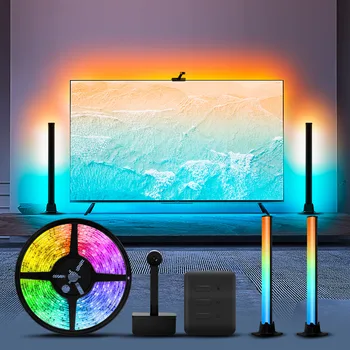 Светодиодный Wifi Smart TV Подсветка RGBIC Музыкальная панель с камерой Голосовое управление Alexa Google Home Изображение 2