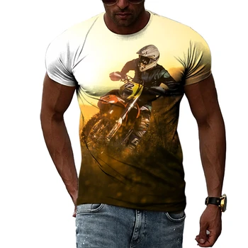 футболки y2k Для мужчин, Летние Модные футболки в крутом Стиле для Мотокросса, Повседневные футболки с 3D принтом, Трендовые товары, футболки с короткими рукавами
