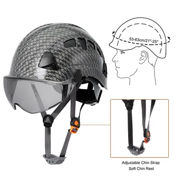 Защитный Шлем с Рисунком Из Углеродного волокна С Выпученным Козырьком Промышленные Рабочие Строительные Каски С Козырьком CE EN397 ABS Caps Для Инженера Изображение 2