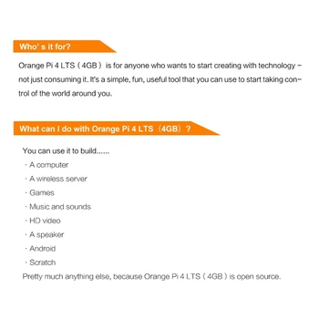 Для Orange Pi 4 4 ГБ LPDDR4 16 ГБ EMMC Rockchip RK3399 Wifi + BT5.0 Радиаторы для 4 Платы разработки EU Plug Изображение 2
