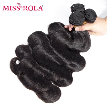 Miss Rola Перуанские волосы Объемная волна, 3 пучка, Натуральный цвет, 8-30 дюймов, 100% Наращивание человеческих волос, Плетение волос Remy, двойные утки