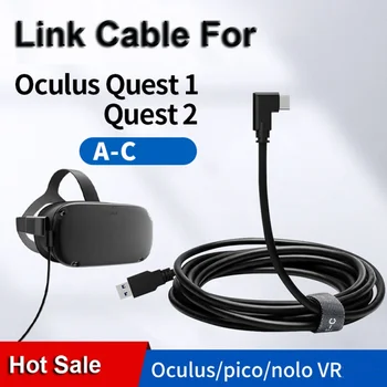 10-футовый Соединительный кабель для Oculus Quest 2 Высокоскоростной Соединительный кабель VR для Quest 2 от USB до USB C Зарядный Кабель Сменное Зарядное Устройство
