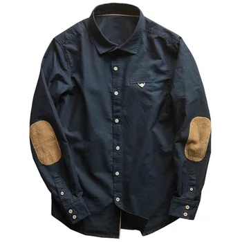 Мужская Оксфордская рубашка в стиле ретро в японском Деловом Стиле, Повседневные Модные Универсальные Свободные Топы, Мужские Брендовые Рубашки с длинными рукавами, Одежда