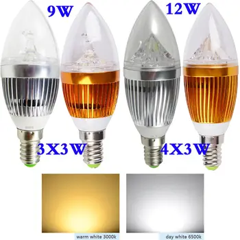 10ШТ E14 9W 12W 15W Светодиодная лампа Dimmble Candle лампа белого/теплого белого/холодного белого точечного света 110v-240v