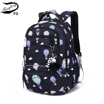 детский водонепроницаемый школьный рюкзак для девочек, школьные сумки, милый рюкзак для ноутбука с принтом в виде шарика, детские рюкзаки, школьный рюкзак