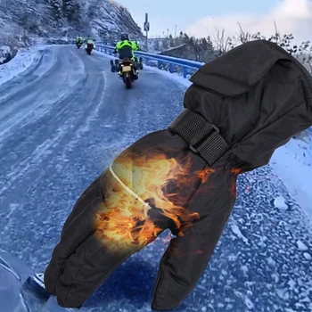 Перчатки с подогревом для мужчин и женщин, мотоциклетные перчатки с подогревом, водонепроницаемые перчатки с подогревом сенсорного экрана для пеших прогулок, сноубординга LX0E Изображение 2