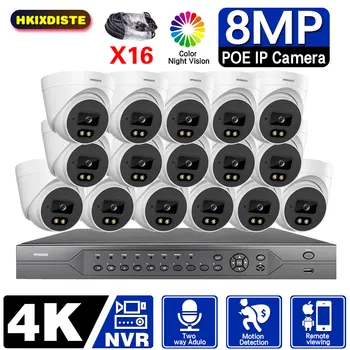 16CH 4k NVR 8/16X8MP POE IP-камера Система Внутреннего/Наружного IP-видеонаблюдения Комплект Цветного Ночного Видения 30m P2P