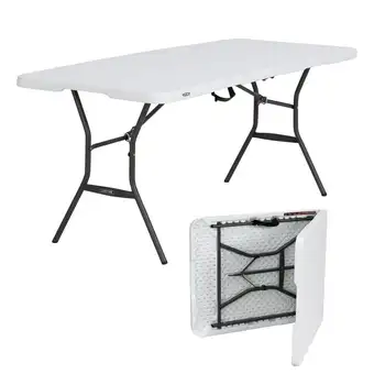 6 футов. Прямоугольный коммерческий складной стол - белый Многофункциональный Складной стол для кемпинга на открытом воздухе