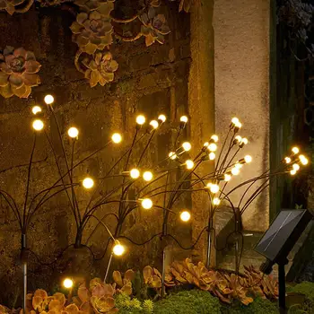 Солнечный Светодиодный светильник Водонепроницаемый Садовый Набор Ландшафтных Светильников на солнечной энергии Firefly Garden Lights Садовый декор Солнечный свет